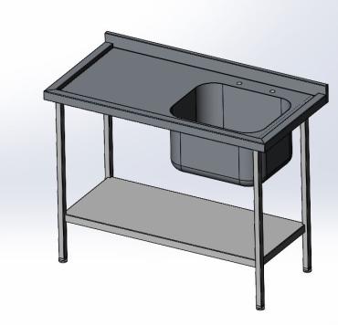 Cater-Fabs Fully Stainless Steel Single Bowl Sink With Left Hand Drainer - Depth 600mm - Width 1200 to 2400mm