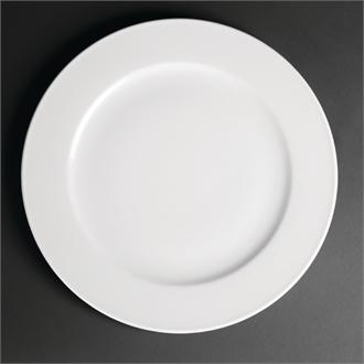 CG011 Royal Porcelain Classic White Wide Rim Plates 310mm