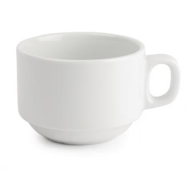 CG029 Royal Porcelain Classic White Stackable Tea Cups 200ml