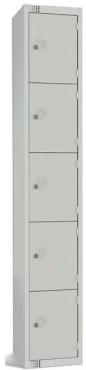 Elite Lockers CG615-CN Five Door Coin Return Locker Grey