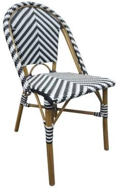 Bolero CH111 Parisian Style Rattan Side Chair Black (2 Pack)