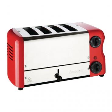 Rowlett Esprit 4 Slot Toaster Traffic Red w/ Elements & Sandwich Cage - CH184