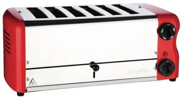 Rowlett CH188 Esprit 6 Slot Toaster Traffic Red with 2x Additional Elements & Sandwich Cage