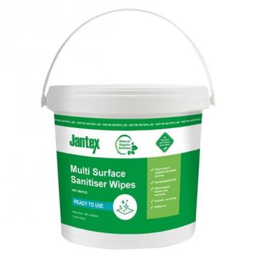 Jantex Green RTU Surface Sanitiser Wipes Starter Tub 200mm (Pack of 400) - CH652