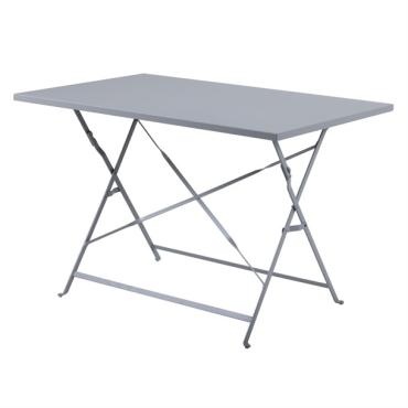 Bolero Perth Pavement Style Rectangular Folding Table Grey 1100x700mm