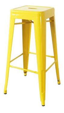 Bolero CH999 Bistro Yellow Steel High Stool (4 Pack)