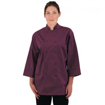 Chef Works A936 Merlot 3/4 Sleeve Chefs Jacket