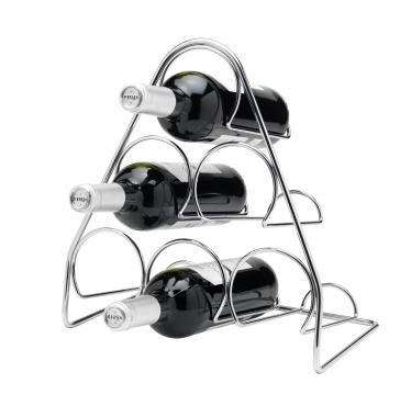 Hahn Pisa Pyramid Wine Rack Chrome 6 Bottle CK0072
