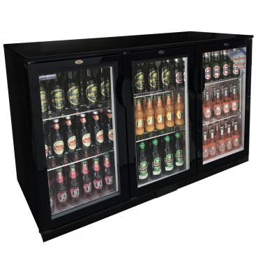 Cater-Cool CK0503LED Commercial Triple Hinged Door Bottle Cooler with LED Lighting. 900mm.