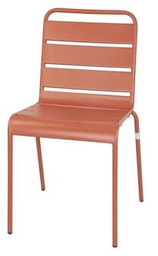 Bolero CK063 Amalfi Slatted Steel Side Chairs Terracotta (4 Pack)