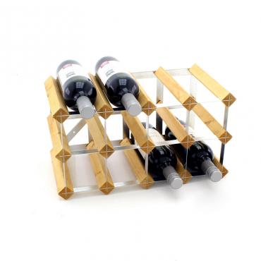 12 Bottle Wood/Metal Assembled Wine Rack CK0687