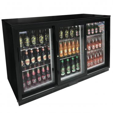 Cater-Cool CK1303LED Commercial Triple Sliding Door Bottle Cooler with LED Lighting. 900mm.