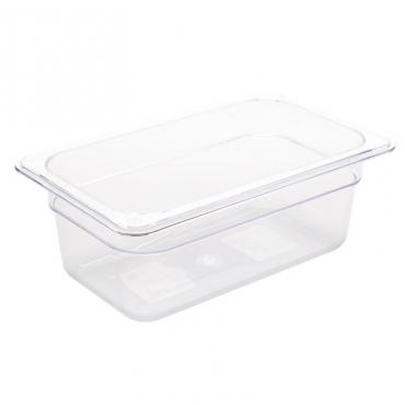 Cater-Cook 1/4GN Clear Polycarbonate Gastronorm Container, 100mm Deep - CK3019