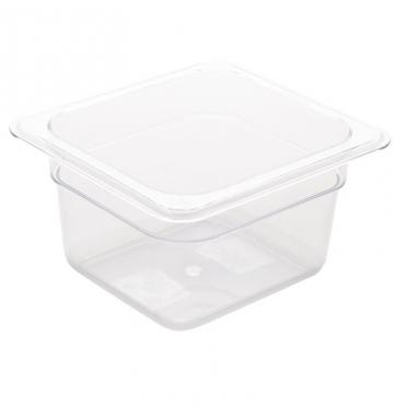 Cater-Cook 1/6GN Clear Polycarbonate Gastronorm Container, 100mm Deep - CK3023