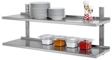 Cater-Cook CK8212 1200mm Wide Stainless Steel Double Wall Shelf