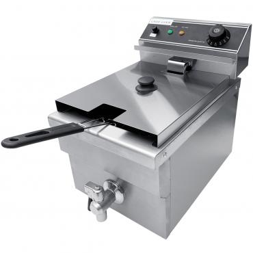 Cater-Cook CK8812 Commercial Single Tank Electric Fryer with Taps - 6 Litre