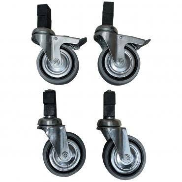 Cater-Fabs Set Of 4 Heavy Duty Swivel Castors - 2 Braked, 2 Unbraked