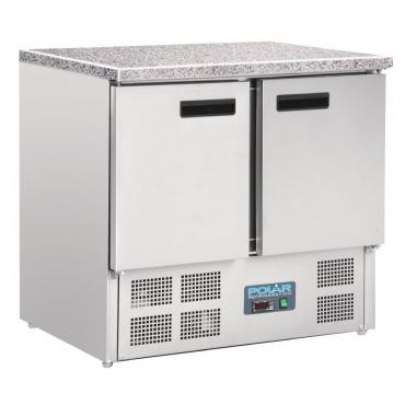 Polar G-Series Double Door Counter Fridge with Granite Work Top 240Ltr - CL108.