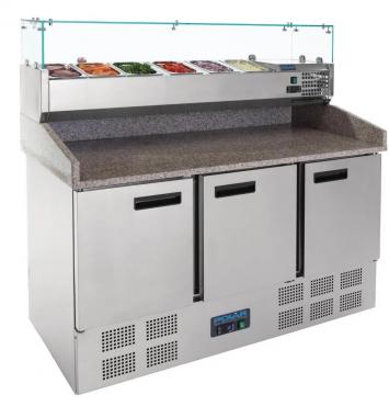 Polar CN267 Commercial Refrigerated Pizza & Salad Prep Counter - 368Ltr