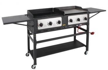 Buffalo CP240 6 Burner Combi BBQ Grill and Griddle
