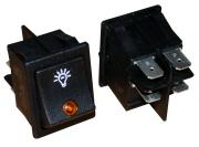 CP.SW.6258 Orange Bulb Rocker Switch With Light Bulb Motif - Indented