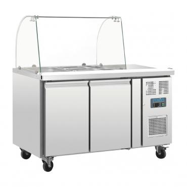Polar U-Series Double Door Refrigerated Gastronorm Saladette Counter - CT393