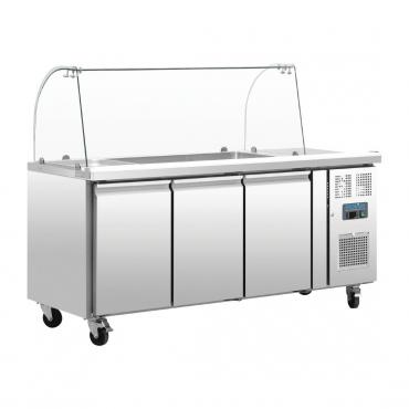 Polar U-Series Triple Door Refrigerated Gastronorm Saladette Counter - CT394