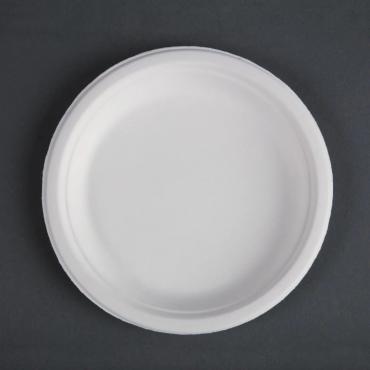 Fiesta Green CW905 Compostable Bagasse Plates Round 179mm (Pack of 50)