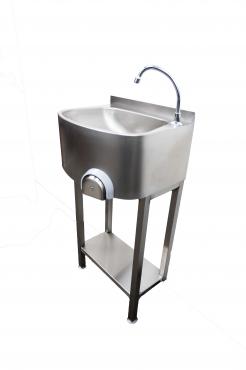 Parry Stainless Steel Freestanding Knee Operated Wash Basin