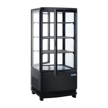 Polar CX574 C-Series Energy Efficient Curved Door Display Fridge Black 86Ltr