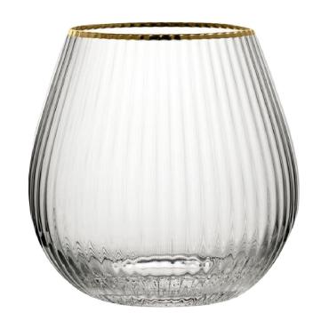 Utopia Hayworth Stemless Gin Gold Rim Glasses 650ml (Pack of 6) - CZ044