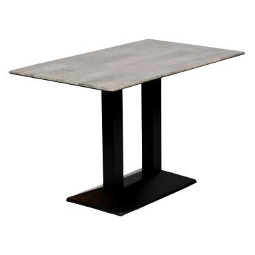 Turin CZ823 Metal Base Rectangle Dining Table with Laminate Top in Concrete