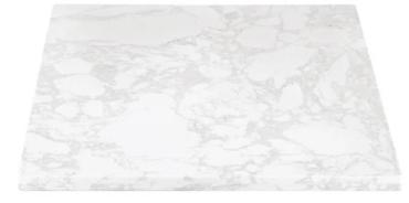 Bolero DC301 Square Marble Effect Table top White 600mm