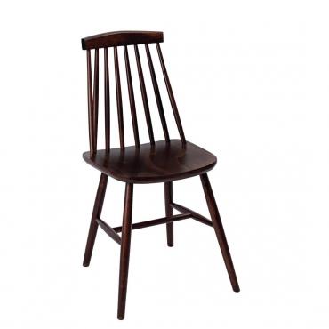 Fameg - 2 Pack - Farmhouse Angled Side Chairs Walnut Effect