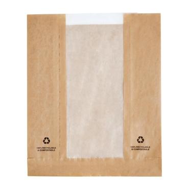 Fiesta DC875 Compostable Food Bags with Glassine Windows (Pack of 1000)