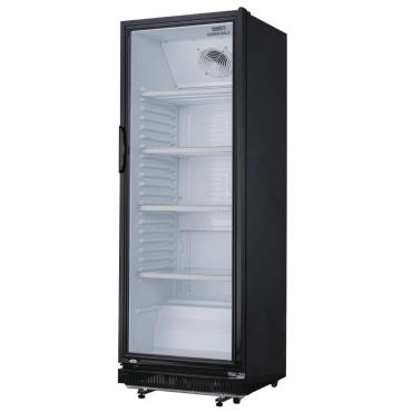 Essentials Upright Display Fridge Black 346Ltr - DG280