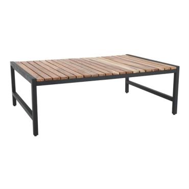 Bolero Steel and Acacia Low Coffee Table
