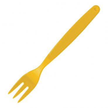 Olympia DL119 Polycarbonate Fork Yellow - Pack of 12
