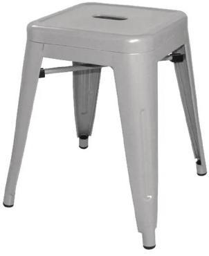 Bolero DL875 Bistro Galvanised Steel Low Stool (4 Pack)