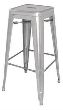 Bolero DL876 Bistro Galvanised Steel High Stool (4 Pack)
