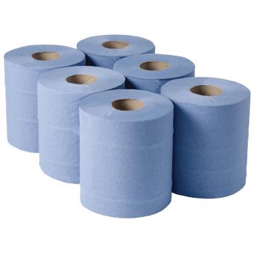 Jantex DL921 Centrefeed Blue Rolls 2ply 120m (Pack of 6)