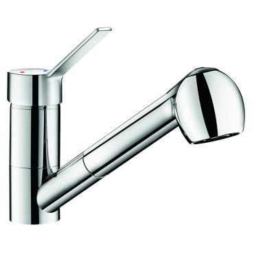 Delabie Single Lever Mixer Tap with Swivel Spout and Retractable Head - DLB-4422
