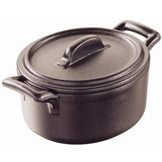 DM311 Revol Miniature Belle Cuisine Cocottes With Lids Black 75mm