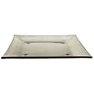 DM364 Olympia Square Glass Plates Smoke Grey 205mm