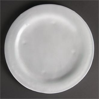 DM366 Olympia Round Glass Plates Frosted White 270mm