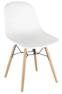 Bolero DM840 PP Moulded Side Chair White with Spindle Legs 