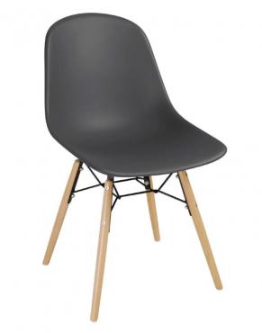 Bolero DM841 PP Moulded Side Chair Charcoal with Spindle Legs 