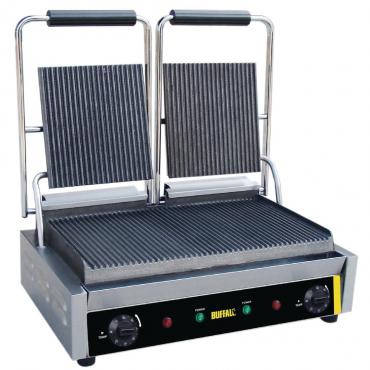 Buffalo DM902 Bistro Double Ribbed Contact Grill
