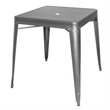 Bolero DM904 Bistro Square Steel Table Gun Metal 668mm (Single)