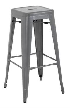 Bolero DM934 Bistro Steel High Stools Gun Metal (4 Pack)